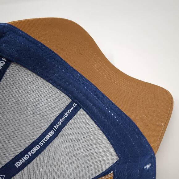 USA Flag Strapback Baseball Cap Brown One Size Adjustable Patriotic Idaho Ford - Picture 8 of 9